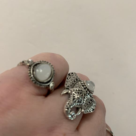 Vintage Style Elephant 3 Piece Ring Set Adjustable BN3 - Picture 7 of 12